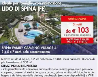 Esselunga SPINA FAMILY CAMPING VILLAGE 4* offerta