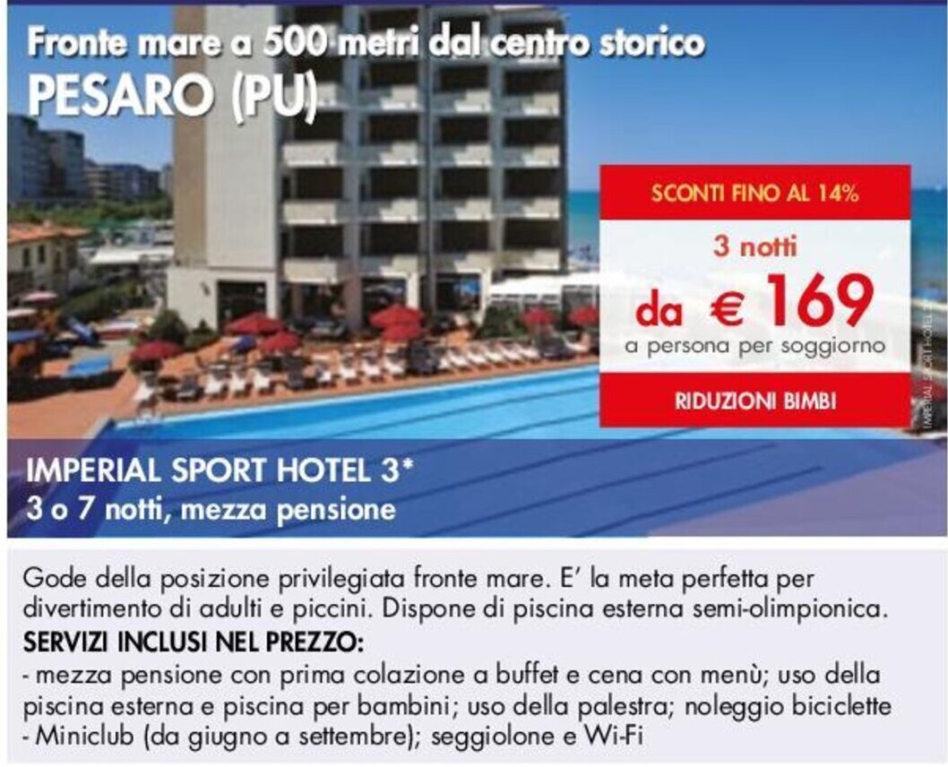 Esselunga IMPERIAL SPORT HOTEL 3* offerta