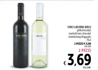 Spazio Conad VINO LIBURNA BIRGI 75 cl 2 pezzi offerta