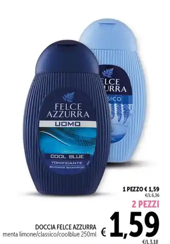 Spazio Conad DOCCIA FELCE AZZURRA menta limone 250ml 2 PEZZI offerta