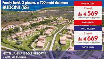 Esselunga HOTEL JANNA E SOLE RESORT 4* offerta