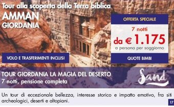 Esselunga TOUR GIORDANIA LA MAGIA DEL DESERTO offerta