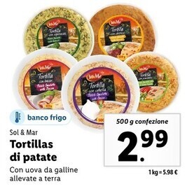 Lidl Sol & mar tortillas di patate offerta