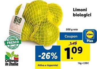 Lidl Limoni biologici offerta