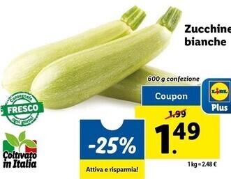 Lidl Zucchine bianche offerta