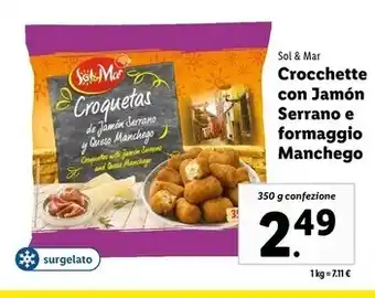 Lidl Sol & mar crocchette con jamón serrano e formaggio manchego offerta