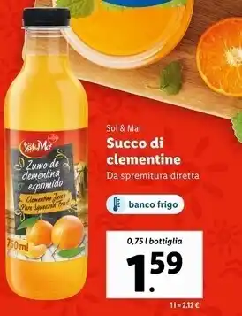 Lidl Sol & mar succo di clementine offerta
