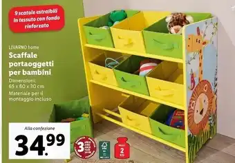 Lidl Livarno home caffale portaoggetti per bambini offerta