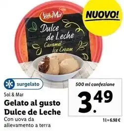 Lidl Sol & mar gelato al gusto dulce de leche offerta