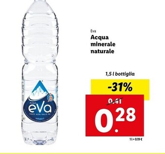 Lidl Eva acqua minerale naturale offerta