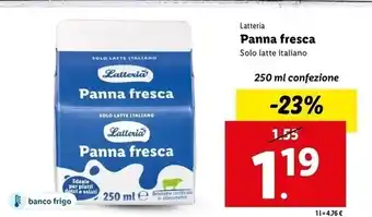 Lidl Latteria - panna fresca offerta