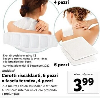 Sensiplast cerotti riscaldanti , 6 pezzi o fascia termica , 4 pezzi