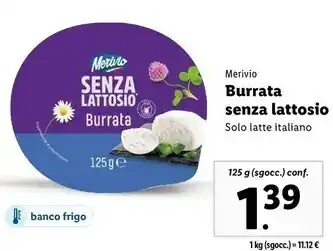 Lidl Merivio burrata senza lattosio offerta