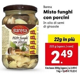 Lidl Baresa misto funghi con porcini offerta