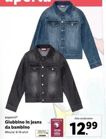Lidl Pepperts - giubbino in jeans da bambino offerta