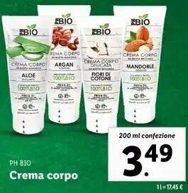 Lidl Ph bio - crema corpo offerta
