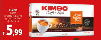 Deco Supermercati KIMBO caffè aroma italiano gusto deciso g 250 x 4 offerta