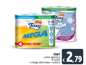 Deco Supermercati FOXY carta igienica 4 rotoli offerta