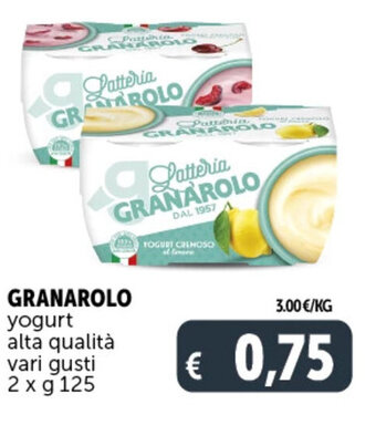 Deco Supermercati GRANAROLO yogurt alta qualità vari gusti 2 x g 125 offerta