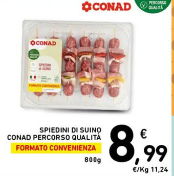 Spazio Conad SPIEDINI DI SUINO CONAD PERCORSO QUALITÀ 800 g offerta