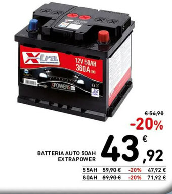 BATTERIA AUTO 50AH EXTRAPOWER