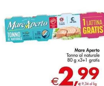 Deco Supermercati Mare Aperto Tonno al naturale 80 g x3+1 gratis offerta