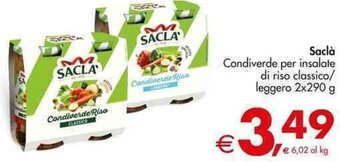 Deco Supermercati Saclà Condiverde per insalate di riso classico/ leggero 2x290 g offerta