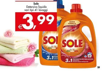 Deco Supermercati Sole Detersivo liquido vari tipi 41 lavaggi offerta