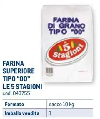 LE 5 STAGIONI FARINA DI GRANO TIPO 00 sacco 10 kg