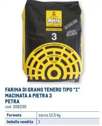 FARINA DI GRANO TENERO TIPO "1" MACINATA A PIETRA sacco 12,5 kg