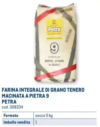 Petra FARINA INTEGRALE DI GRANO TENERO MACINATA A PIETRA 9 sacco 5 kg