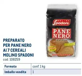 PREPARATO PER PANE NERO AI 7 CEREALI MOLINO SPADONI conf. 1 kg 1