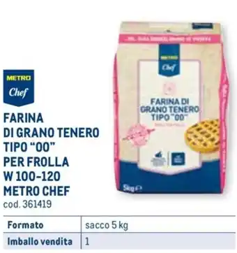 METRO Chef Chef FARINA DI GRANO TENERO TIPO "00" PER FROLLA sacco 5 kg