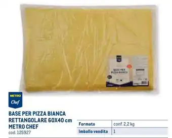 Metro METRO Chef BASE PER PIZZA BIANCA RETTANGOLARE 60X40 cm offerta