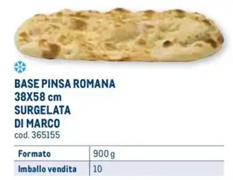 Metro SURGELATA DI MARCO BASE PINSA ROMANA 38X58 cm offerta