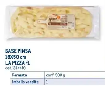 Metro BASE PINSA 18X50 cm LA PIZZA +1 conf. 500 g offerta