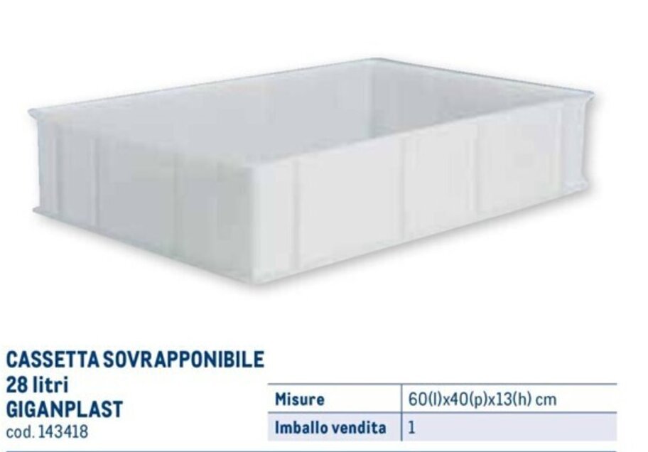 Metro CASSETTA SOVRAPPONIBILE 28 litri GIGANPLAST offerta