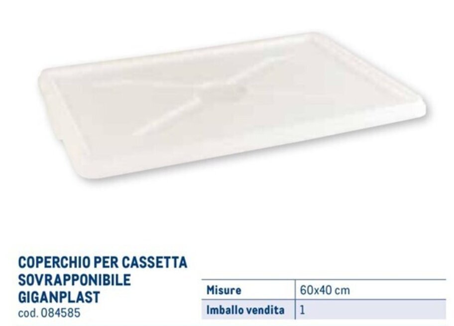 Metro COPERCHIO PER CASSETTA SOVRAPPONIBILE GIGANPLAST 60x40 cm offerta
