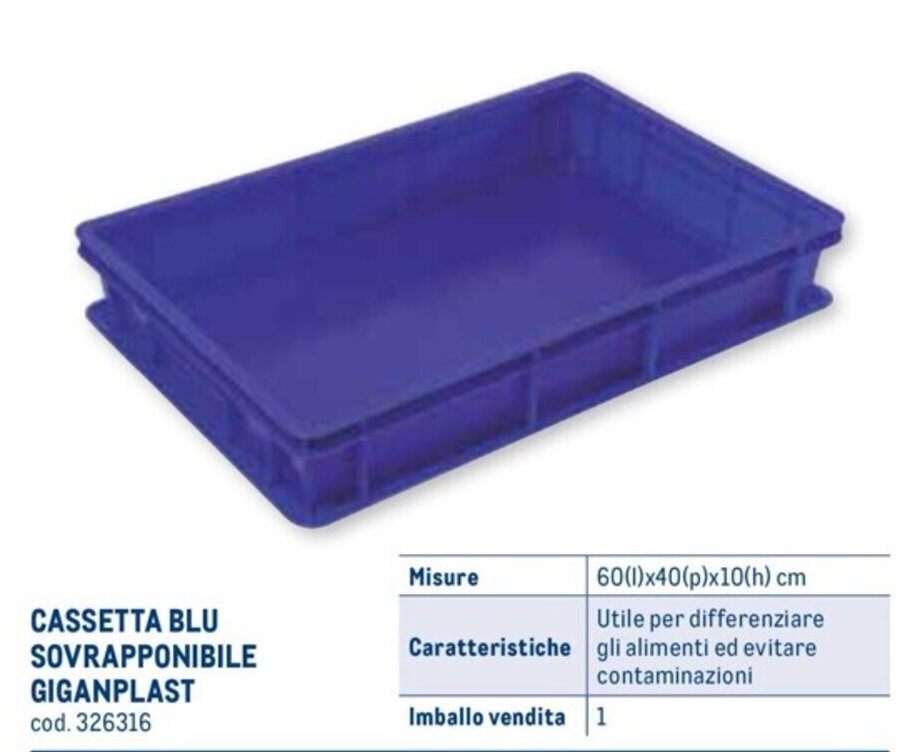 Metro CASSETTA BLU SOVRAPPONIBILE GIGANPLAST offerta