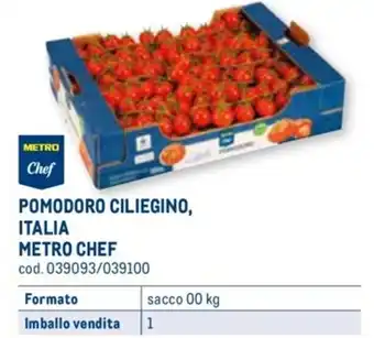 Metro POMODORO CILIEGINO, ITALIA METRO CHEF sacco 00 kg offerta