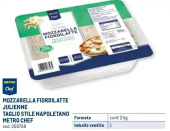 METRO Chef MOZZARELLA FIORDILATTE TAGLIO STILE NAPOLETAND conf. 2 kg