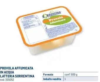 PROVOLA AFFUMICATA IN ACQUA LATTERIA SORRENTINA conf. 500 g