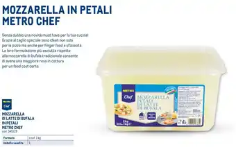 Metro MOZZARELLA DI LATTE DI BUFALA IN PETALI METRO CHEF conf. 1 kg offerta