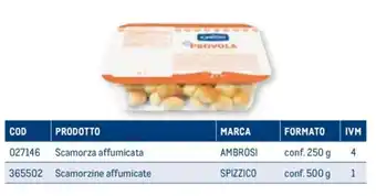 027146 Scamorza affumicata Ambrosi Conf. 250 g