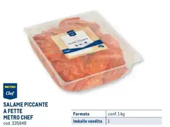 SALAME PICCANTE A FETTE METRO CHEF conf. 1 kg