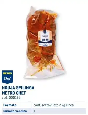 NDUJA SPILINGA METRO CHEF conf. sottovuoto 2 kg circa