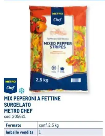 MIX PEPERONI A FETTINE SURGELATO METRO CHEF conf. 2,5 kg