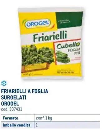 FRIARIELLI A FOGLIA SURGELATI OROGEL conf. 1 kg