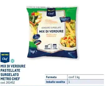 MIX DI VERDURE PASTELLATE SURGELATO METRO CHEF conf. 1 kg 1