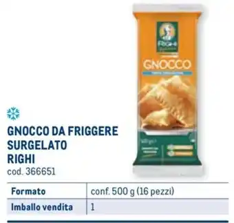 GNOCCO DA FRIGGERE SURGELATO RIGHI conf. 500 g (16 pezzi)